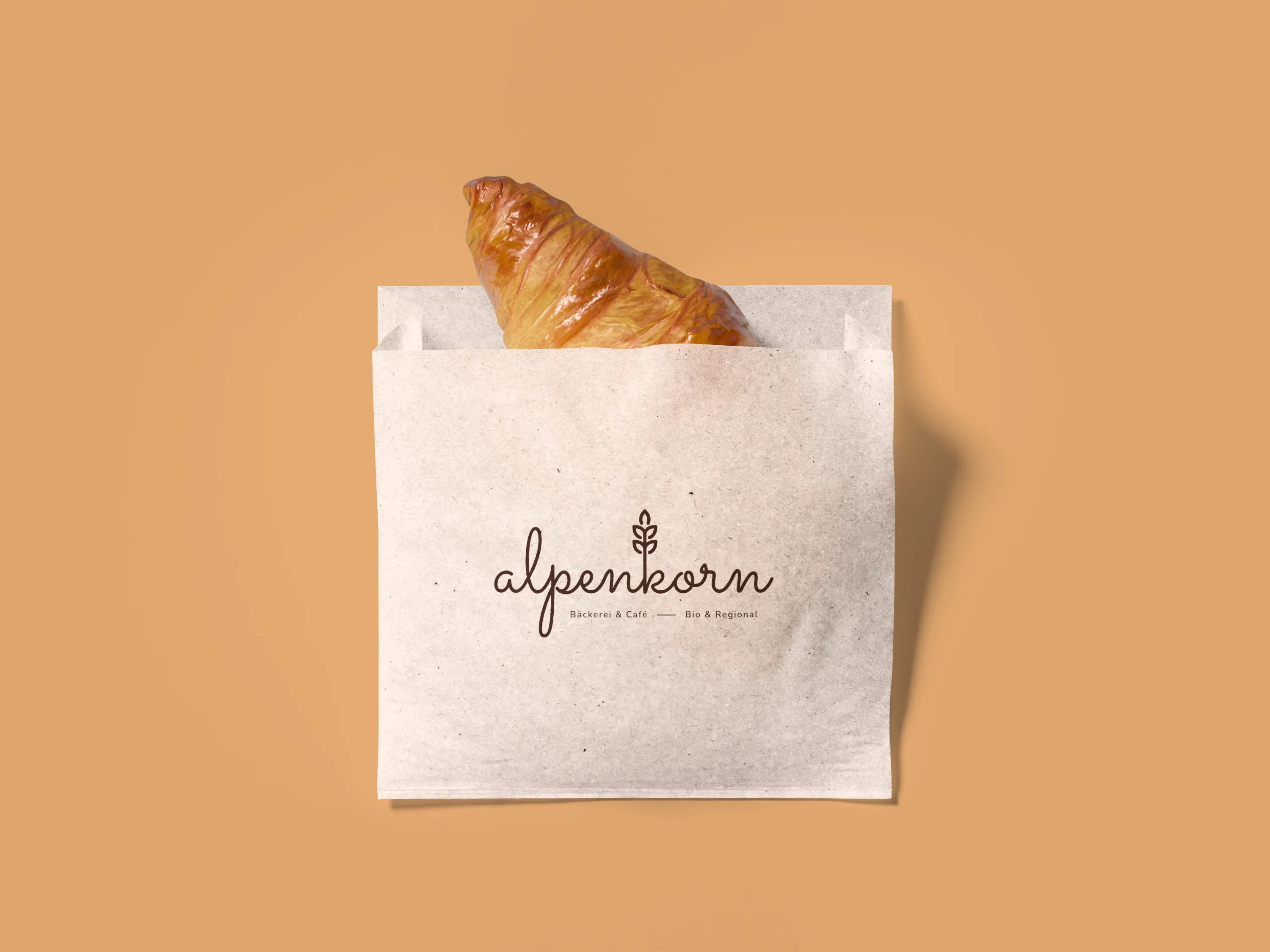 Alpenkorn Logo auf Papiertüte