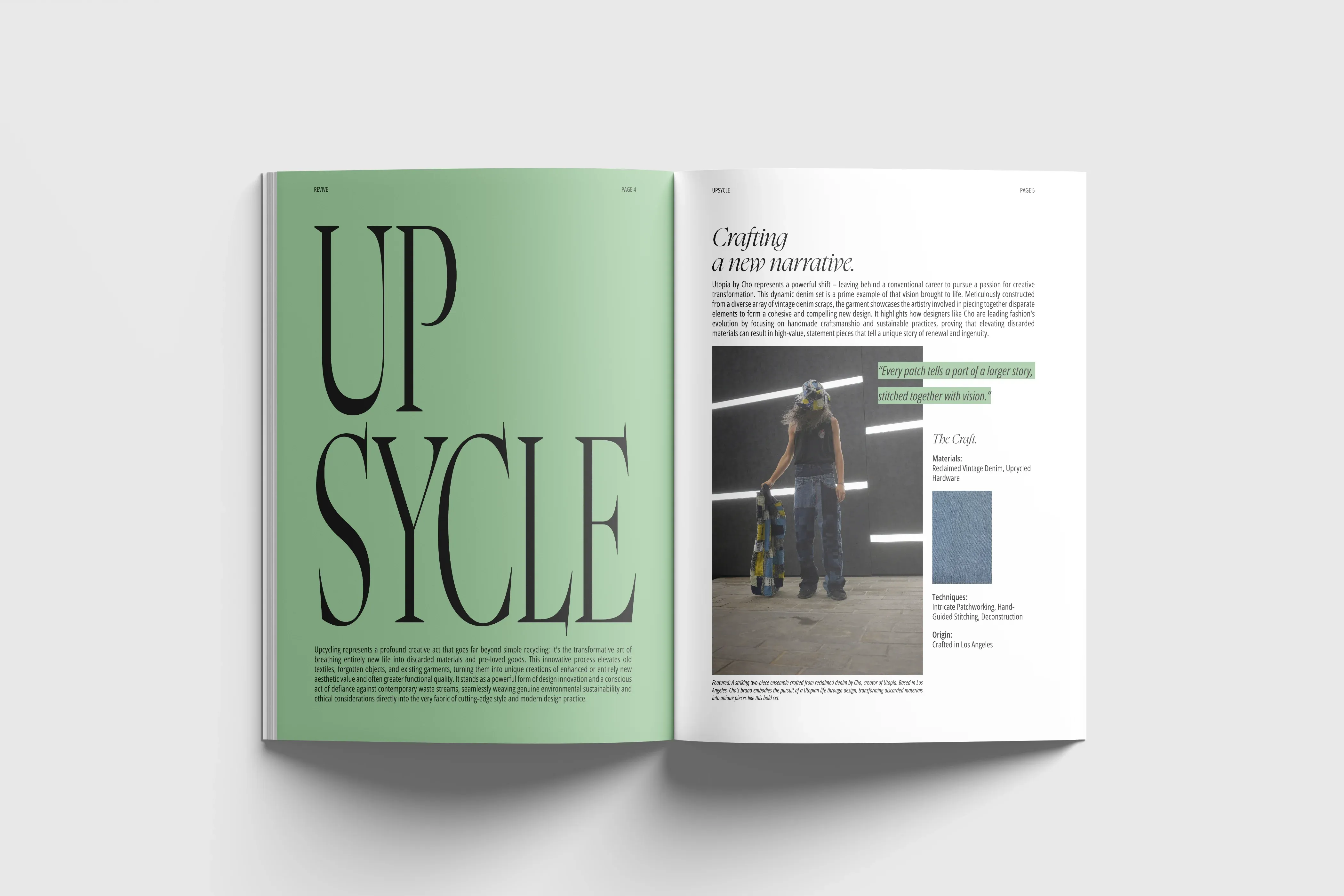 Upsycle Magazine Spread im Mockup